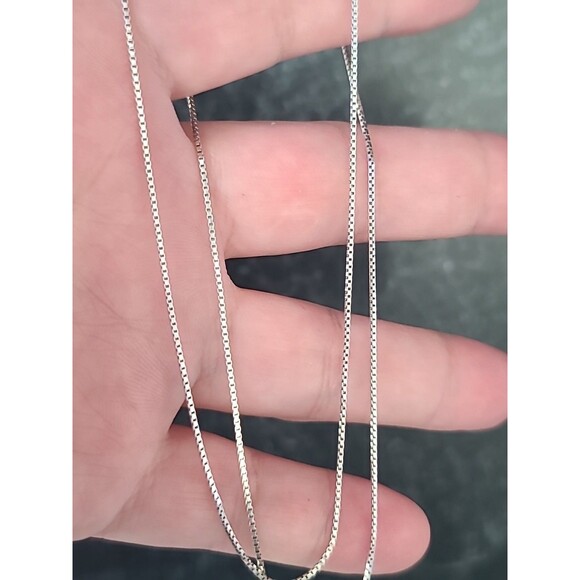 Italian 925 Sterling Silver Box Chain Necklace Vintage READ Description - Picture 4 of 10